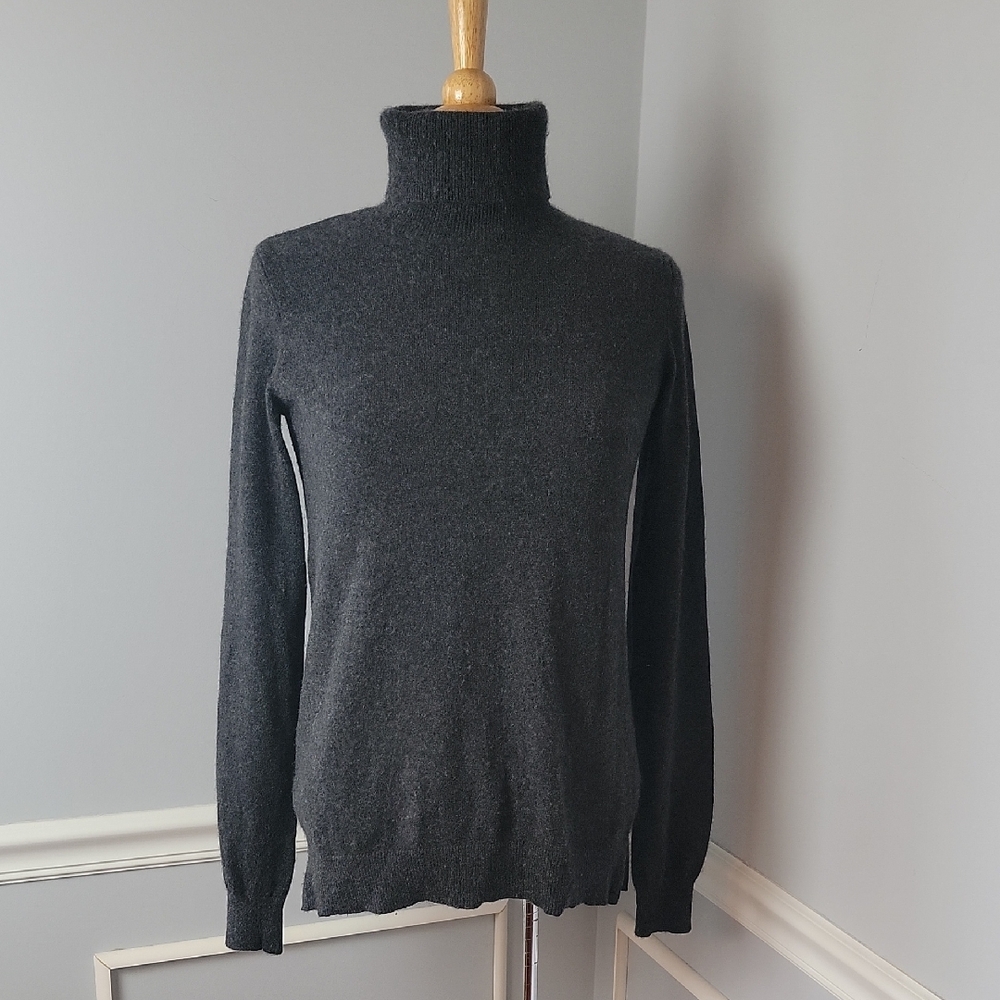 ORVIS 100% Cashmere Charcoal‎ Gray Capsule Office Casual Turtleneck Sweater S